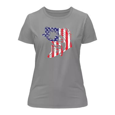 American Flag Fish T-Shirt for Women